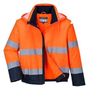 Portwest Essential Orange - Geaca reflectorizanta 2 in 1, maneci si gluga detasabila