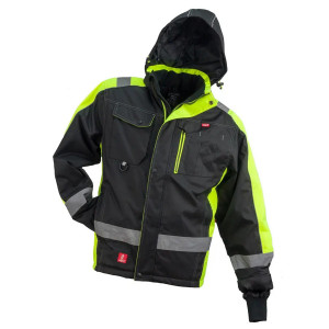 Urgent - Geaca de protectie de iarna, imblanita, impermeabila, negru/galben NEON