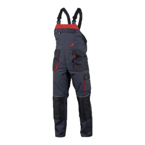 Sako - Salopete de lucru, gri/rosu- material durabil