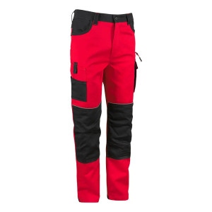 COMFORT-TR-R - Pantaloni de lucru din bumbac 100%, rosu/negru
