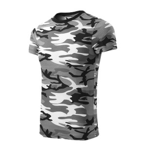 Tricou Malfini, 100% bumbac, gri camuflaj
