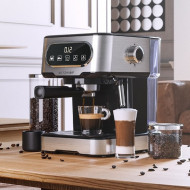 Espressor automat 20 bar, 1100W, spumare profesională a laptelui