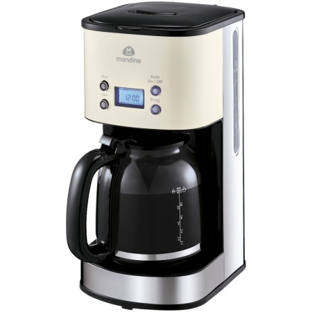 Cafetiera cu filtru Mandine MCM100T-20, 1000 W, 1.5 L, Negru/Bej