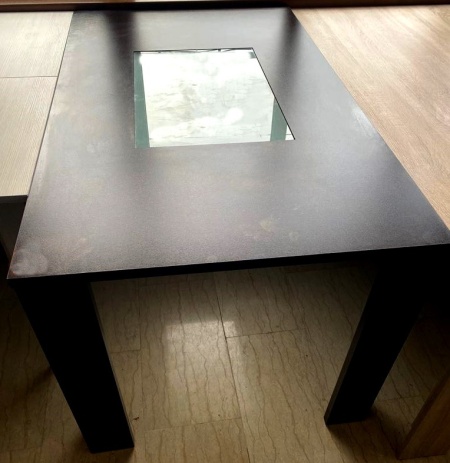 Masa living lemn si sticla 143x85, wenge