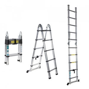 Scara aluminiu telescopica, dubla, 10 trepte, 3,2 m, Detoolz DZ-C246
