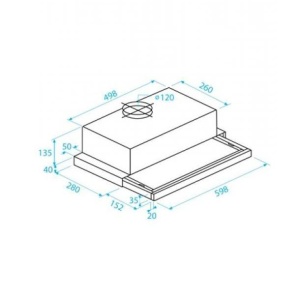 Hota telescopica Beko CTB6407, 275 mc/h,60 cm, Filtru metalic, Iluminare , Inox