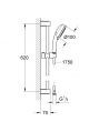 Set para dus Grohe Tempesta 100 27799001, 100 mm, 2 functii, suport, furtun 1.25 m, Crom