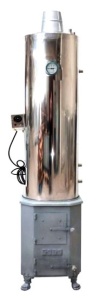 Ansamblu focar si bolier inox doua surse lemn + electric, termometru, 90L