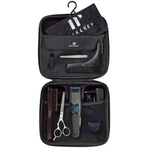 Aparat de tuns barba Nalk & Rey NRBT900PRO-18, Foarfeca, Pieptene, Sort, Perie