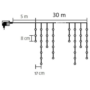 Perdea de lumini 900 LED, KKF 908/WH 30m