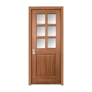 Usa interior, 2 panouri geam, 205 x 78 x 10 cm, nuanta Nuc