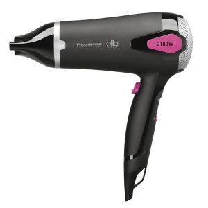 Uscator par CV5312/5372 Rowenta, 2100W, 3 trepte, Turbo, Concentrator, Negru/Roz/ro