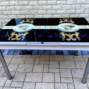 Masa extensibila 6 persoan, blat sticla Aly Deco 170x 80cm