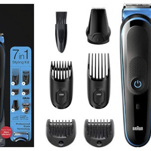 Aparat ras si tuns 7-in-1 Braun MGK3245, 5 accesorii, ap Gillette Flexball, Acumulator