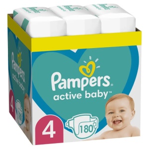 Scutece Pampers Active Baby XXL BOX, Nr 4, 9 -14 kg, 180 buc