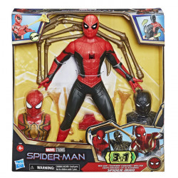 Set 3 in 1 figurina Spiderman cu armura, masca si lansator, Hasbro, 34 cm