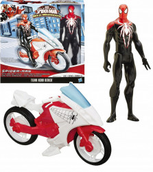 Set figurina Ultimate Spiderman + motocicleta, 30cm 
