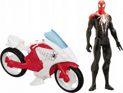 Set figurina Ultimate Spiderman + motocicleta, 30cm