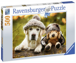 PUZZLE LABRADOR CU PALARIE, 500 PIESE