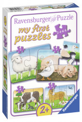 PRIMUL MEU PUZZLE ANIMALE DE LA FERMA, 2/4/6/8 PIESE