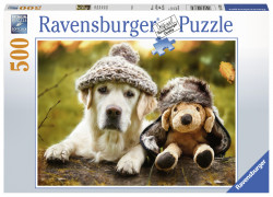 PUZZLE LABRADOR CU PALARIE, 500 PIESE