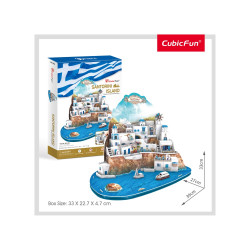 PUZZLE 3D INSULA SANTORINI (NIVEL COMPLEX 129 PIESE)