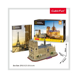 PUZZLE 3D+BROSURA-NOTRE DAME PARIS 128 PIESE