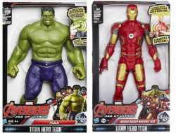 Set 2 figurine Hulk + Iron Man cu sunete interactive, 30 cm