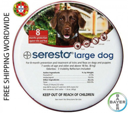 Flea and Tick Protection Bayer Seresto Collar Above 18lbs (8kg) - free shipping