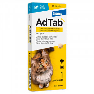 Elanco - Ad Tab Gatos 2 - 8kg - 1 Comprimido mastigavel - FREE SHIPPING