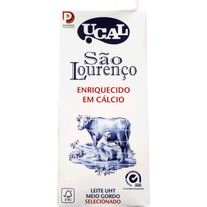 Leite Meio Gordo "UCAL" São Lourenço - Pack 6x100cl