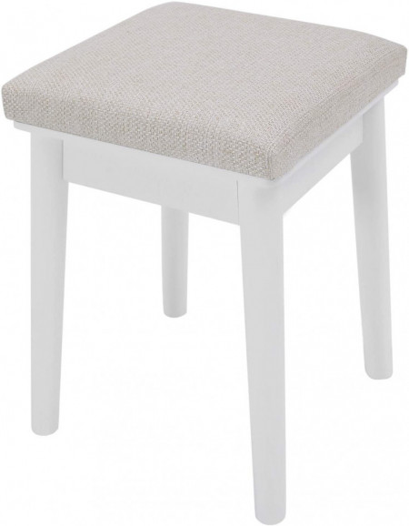 SEA342 - Set Masa toaleta cosmetica 90 cm machiaj masuta vanity, oglinda make-up, cosmetica cu scaun tapitat - Alb