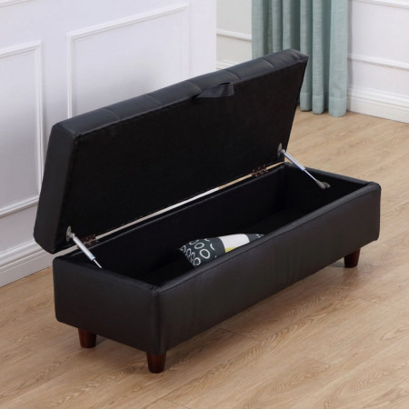 BAA109 - Divan, Canapea, fotoliu, sofa, bancheta, bancuta, banca living, dormitor, hol, piele ecologica - Negru