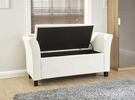 BAA110 - Divan, Canapea, fotoliu, sofa, bancheta, bancuta, banca living, dormitor, hol: Alba, piele ecologica