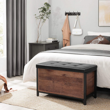 BAI12 - Bancuta tapitata 80x40x50 cm, pentru hol sau living, patofar, bancuta depozitare - Maro