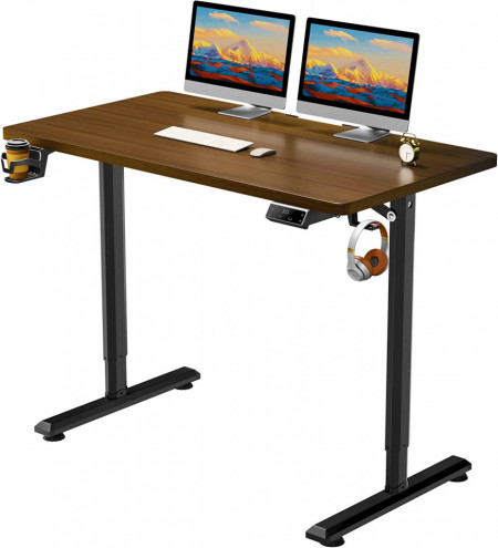 BII18 - Birou electric 110x60x71-117 cm, inaltime reglabila, masa office industriala - Maro