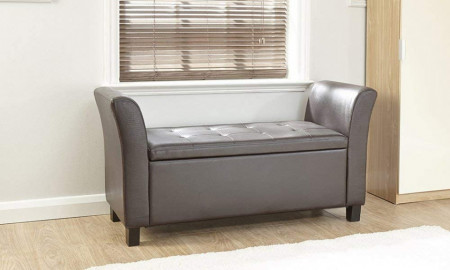 BAN113 - Divan imitatie de piele, 120 cm, Canapea, fotoliu, sofa, bancheta, bancuta cu lada, banca living, dormitor, hol