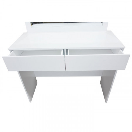 SEA604 - Set Masa toaleta, 100 cm, consola cosmetica machiaj masuta vanity make-up cu oglinda si scaun - Alb