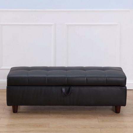 BAA109 - Divan, Canapea, fotoliu, sofa, bancheta, bancuta, banca living, dormitor, hol, piele ecologica - Negru