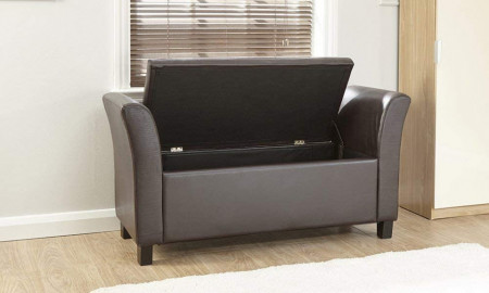 BAN113 - Divan imitatie de piele, 120 cm, Canapea, fotoliu, sofa, bancheta, bancuta cu lada, banca living, dormitor, hol