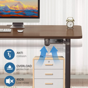 BII18 - Birou electric 110x60x71-117 cm, inaltime reglabila, masa office industriala - Maro