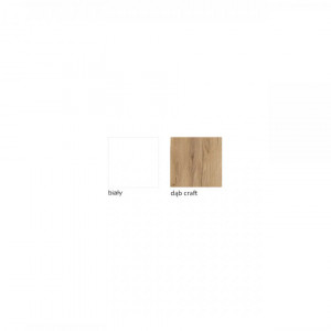 COA507 - Comoda 65 cm, cu 3 sertare si 1 raft pentru dormitor, living, dining: Alb-Maro, Colectia LIAM
