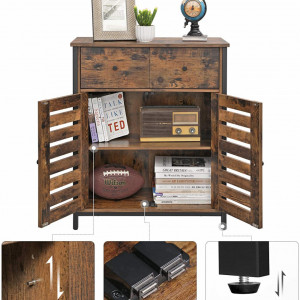 COMI201 - Comoda 70 cm pentru hol, living, dormitor, stil industrial - Maro