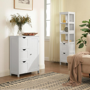 LOTUS10 - Dulap alb, 60 cm, comoda cu 3 sertare si dulap - Mobilier Baie Lotus