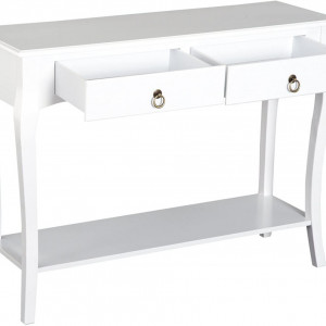 MAA212 - Masa toaleta, 100 cm, consola cosmetica machiaj masuta vanity make-up cu raft pentru hol - Alb