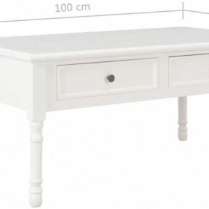 MAA32 - Masa, masuta de cafea 100 cm, cu 2 sertare, pentru living - Alb