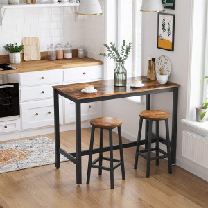 MABI4 - Masa bar, masuta inalta living, bucatarie, 120 cm - Maro, stil Industrial