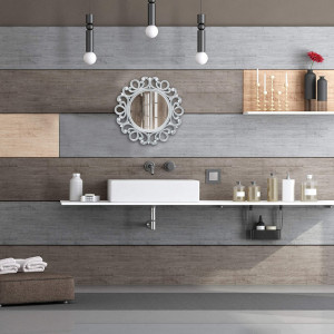 OGA208 - Oglinda ornamentala 50 cm, pentru perete, dormitor, living, baie - Alba