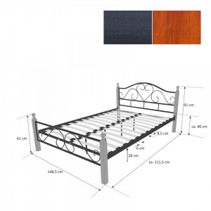 PAM203 - Pat maro - negru dormitor, 140, 160 si 180 x 200 cm