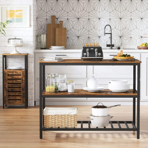 RAI5 - Rafturi 120 cm, pentru birou, bucatarie, stil industrial - Maro